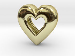 Heart Pendant ver.2 in 18k Gold Plated Brass