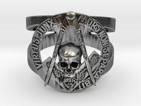 Freemason ring inside diameter 20mm in Antique Silver