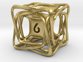 Confusion D6 in Natural Brass