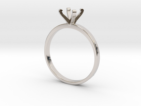 Plain Size 6 Ring - 6mm Gem - 4 prong v3 in Platinum