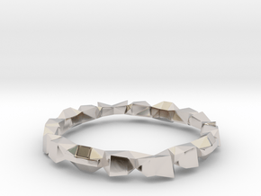 Construct bracelet in Rhodium Plated Brass: Small