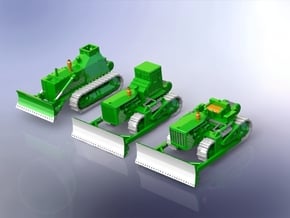 Caterpillar D7 Bulldozer Variants 1/200 in Tan Fine Detail Plastic