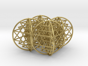 Super Optimal 4 Sided 3D Sri Yantra  in Natural Brass