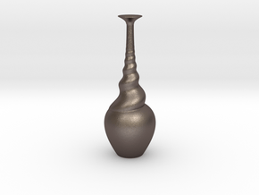 Vase 1218 in Polished Bronzed-Silver Steel