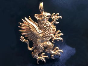 Medieval Heraldic Griffin Gryphon Knight Lord  in Polished Bronze