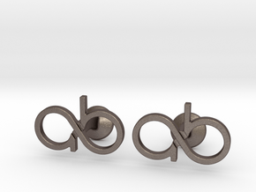 Custom Logo Cufflinks in Polished Bronzed-Silver Steel
