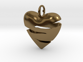 Torn heart of Susanne in Polished Bronze