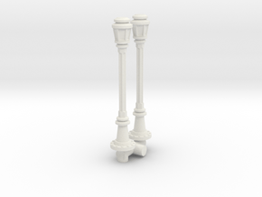 City Lamp Post (x2) 1/64 in White Natural Versatile Plastic