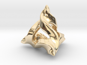 Twisted Horns D4 in 14k Gold Plated Brass