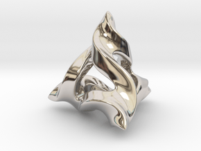 Twisted Horns D4 in Rhodium Plated Brass