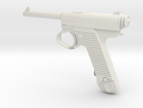 1/3 Scale Nambu Pistol in White Natural Versatile Plastic