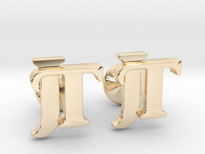 Monogram Cufflinks JT in 14k Gold Plated Brass