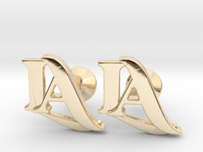 Monogram Cufflinks LA in 14k Gold Plated Brass