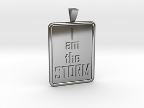 I AM THE STORM with Bail in Fine Detail Polished Silver
