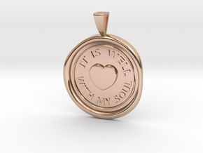 IT IS WELL WITH MY SOUL Pendant in 14k Rose Gold Plated Brass