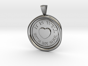 IT IS WELL WITH MY SOUL Pendant in Polished Silver