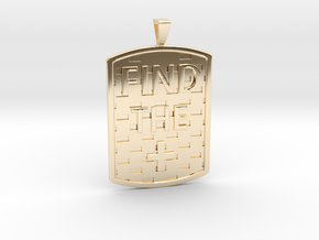 Find the Positive Dog Tag with Bail in 14K Yellow Gold