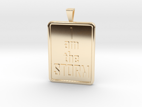 I AM THE STORM Tag with Bail in 14K Yellow Gold
