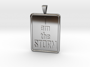 I AM THE STORM Tag with Bail in Fine Detail Polished Silver