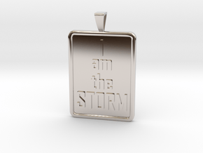 I AM THE STORM Tag with Bail in Rhodium Plated Brass