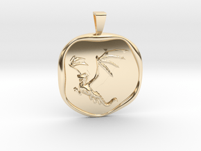 Dragon Wax Seal with Bail  in 14K Yellow Gold