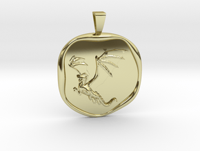Dragon Wax Seal with Bail  in 18k Gold Plated Brass