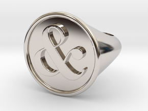& Signet Ring - Size 7.5 in Rhodium Plated Brass