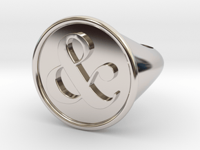 & Signet Ring - Size 7 in Rhodium Plated Brass