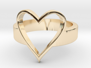 Open Heart - Ring in 14k Gold Plated Brass: 5 / 49