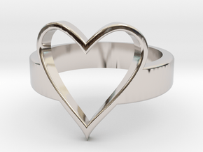 Open Heart - Ring in Rhodium Plated Brass: 5 / 49