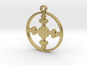 Queen of Clubs - Pendant in Natural Brass