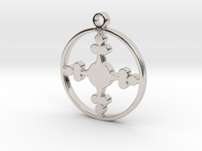 Queen of Clubs - Pendant in Rhodium Plated Brass