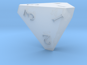 Sharp Edged d4 Die - Polyhedral Dice - 4 Sided Die in Tan Fine Detail Plastic