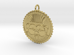 Bes amulet in Natural Brass