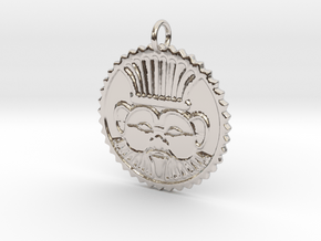 Bes amulet in Rhodium Plated Brass
