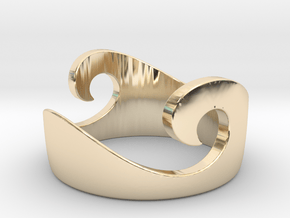 Wave Ring - Water (purchase with Wave Ring - Air) in 14k Gold Plated Brass: 6 / 51.5