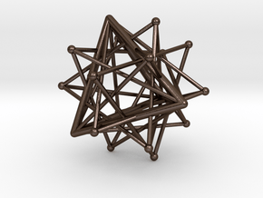 Compound of six tetrahedra in Polished Bronze Steel