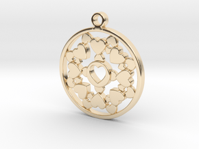 Queen of Hearts - Pendant in 14k Gold Plated Brass