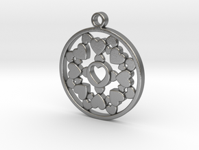 Queen of Hearts - Pendant in Natural Silver