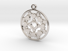 Queen of Hearts - Pendant in Rhodium Plated Brass