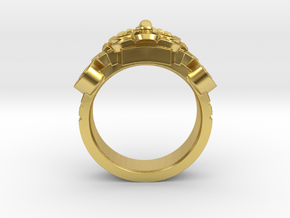 Aztec Ring in Polished Brass: 5 / 49
