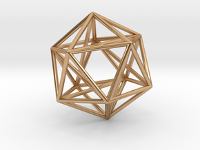 Icosahedron with Golden Rectangles in Polished Bronze: 1:60