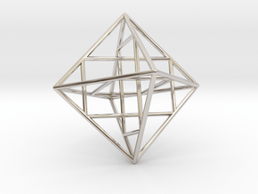 Octahedron with three Golden Rectangles in Platinum