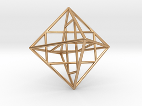 Octahedron with three Golden Rectangles in Polished Bronze