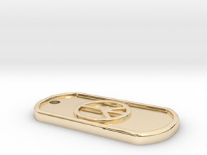 peace dog tag in 14K Yellow Gold