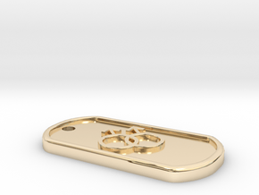 gay dog tag in 14k Gold Plated Brass