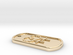 lesbian dog tag in 14K Yellow Gold