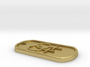 lesbian dog tag in Natural Brass