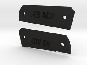 '.45 ACP' 1911 Grips in Black Natural Versatile Plastic