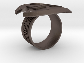 Omega Ring in Polished Bronzed-Silver Steel: 10 / 61.5